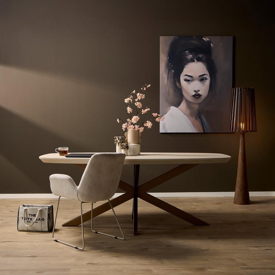 Starfurn Eettafel Madison Deens Ovaal Zandkleur Hout 200x100x76cm - Foto 2