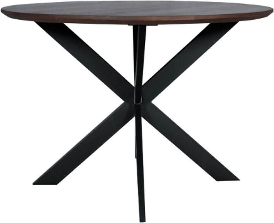 Starfurn Eettafel Madison Rond Walnoot Zwart 150x150x76cm