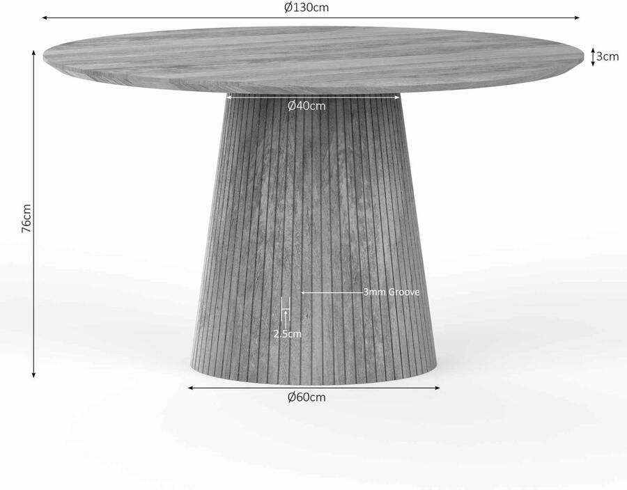 Starfurn Eettafel Solana 130cm Taupe