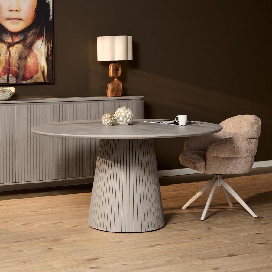 Starfurn Eettafel Solana Rond Taupe Hout 130x130x76cm - Foto 2