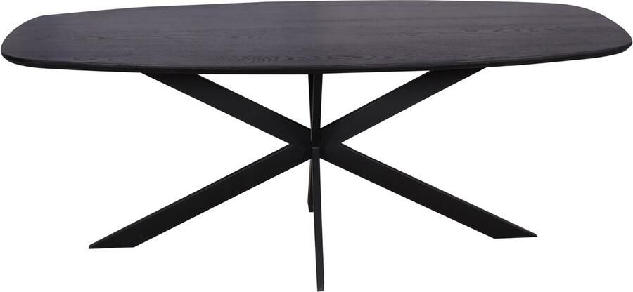 Starfurn Eiken eettafel Ferris Deens Ovaal 200 cm Zwart