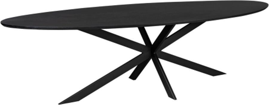 Starfurn Eiken eettafel Ferris Ovaal 280 cm Zwart