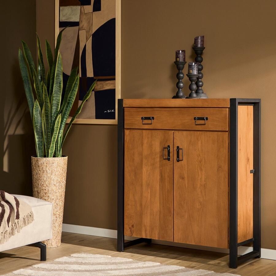 Starfurn Kabinetkast Ben Opbergkast Buffetkast Gangkast Kabinet kasten industrieel Mangohout kabinetkast 100 cm - Foto 2
