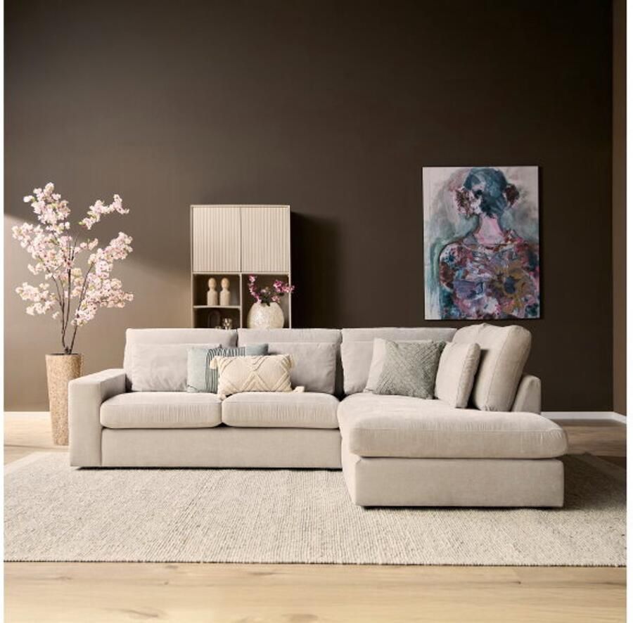 Starfurn MySofa Bank Jesse 2 5 zits + Ottomane Rechts Beige