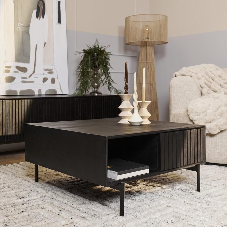 Starfurn Salontafel Madison Black 80 cm Vierkant