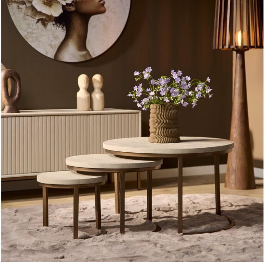 Starfurn Salontafel Madison Sand 70 cm set van 3
