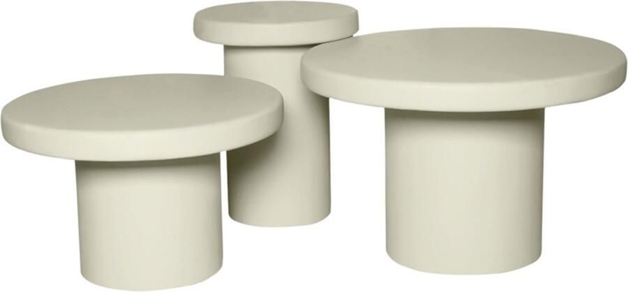 Starfurn Salontafel Maya Zandkleur Hout Set van 3 70x70x45cm