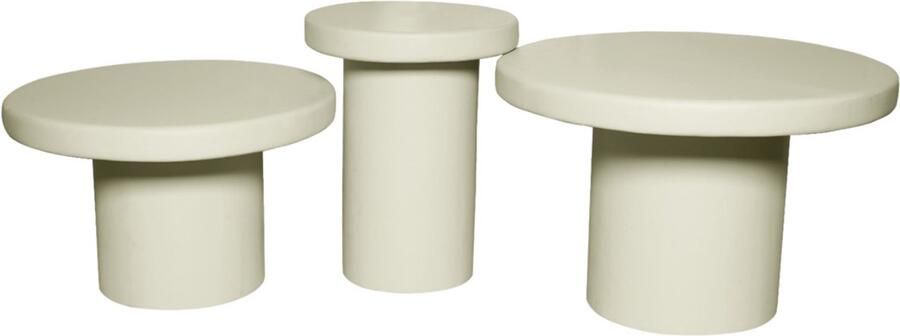 Starfurn Salontafel Maya Zandkleur Hout Set van 3 70x70x45cm - Foto 3