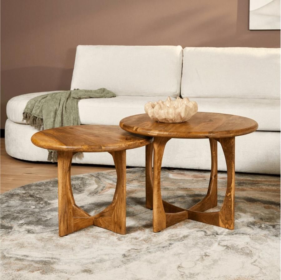 Starfurn Salontafel Milou Rond Naturel Hout 60x60x45cm