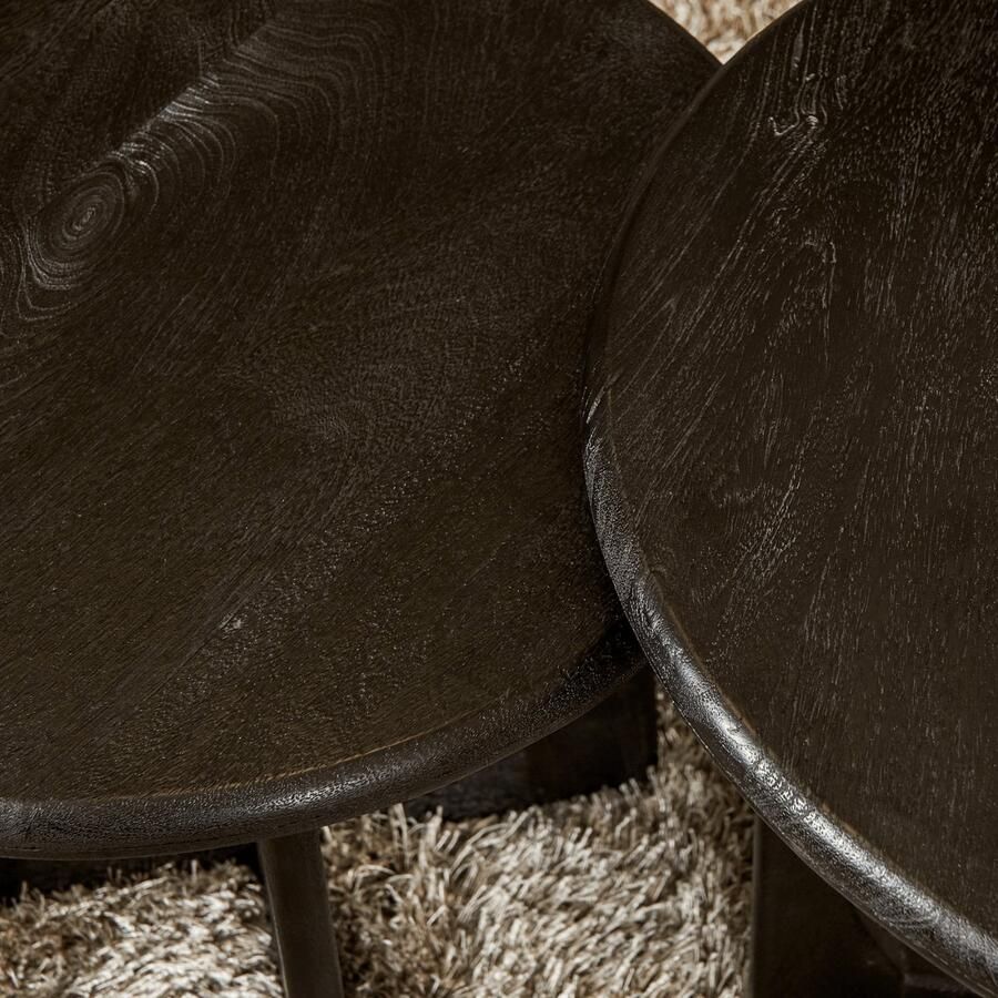 Starfurn Salontafel Milou Rond Zwart Hout 70x70x50cm