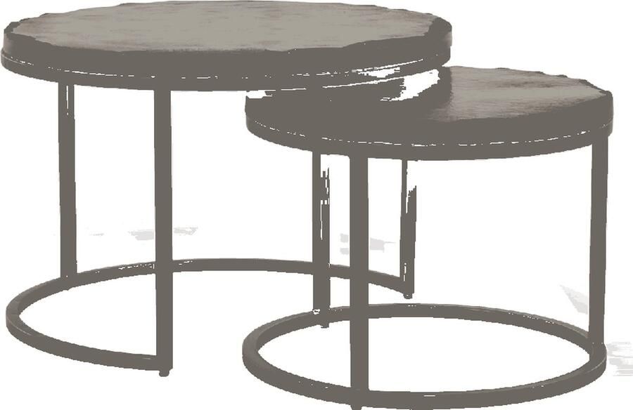 Starfurn Salontafel Ora Black Kadappa Stone| 60 cm | Set van 2-STF-9063 - Foto 2