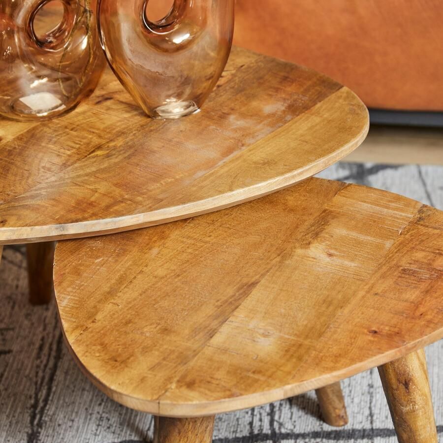 Starfurn Salontafel Set van 2 Omaha Mangohout Naturel - Foto 2