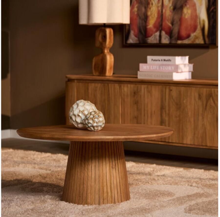 Starfurn Salontafel Solana Rond Naturel Hout 80x80x38cm