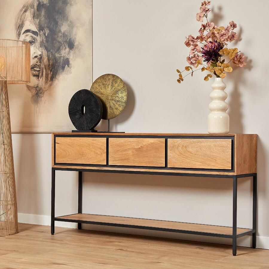 Starfurn Sidetable RichWood Naturel Hout 150x35x76cm - Foto 2