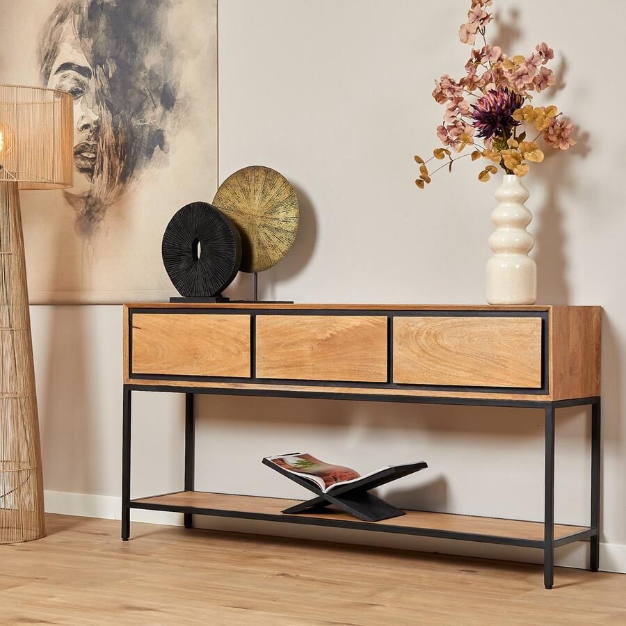 Starfurn Sidetable RichWood Naturel Hout 150x35x76cm