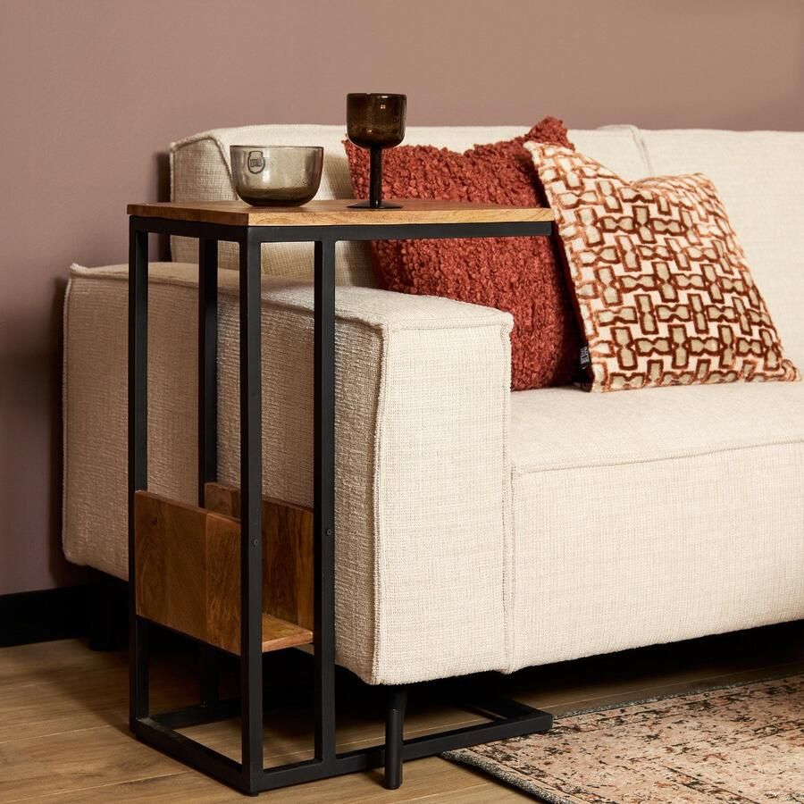 Starfurn Laptoptafel Slider Rechthoek Naturel Hout 48x32x72cm