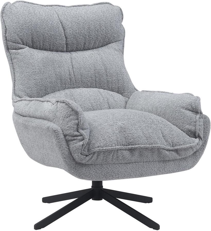 Starfurn StarFurn Fauteuil Vera Lichtgrijs Stof Draaibaar 82x95x96 5cm