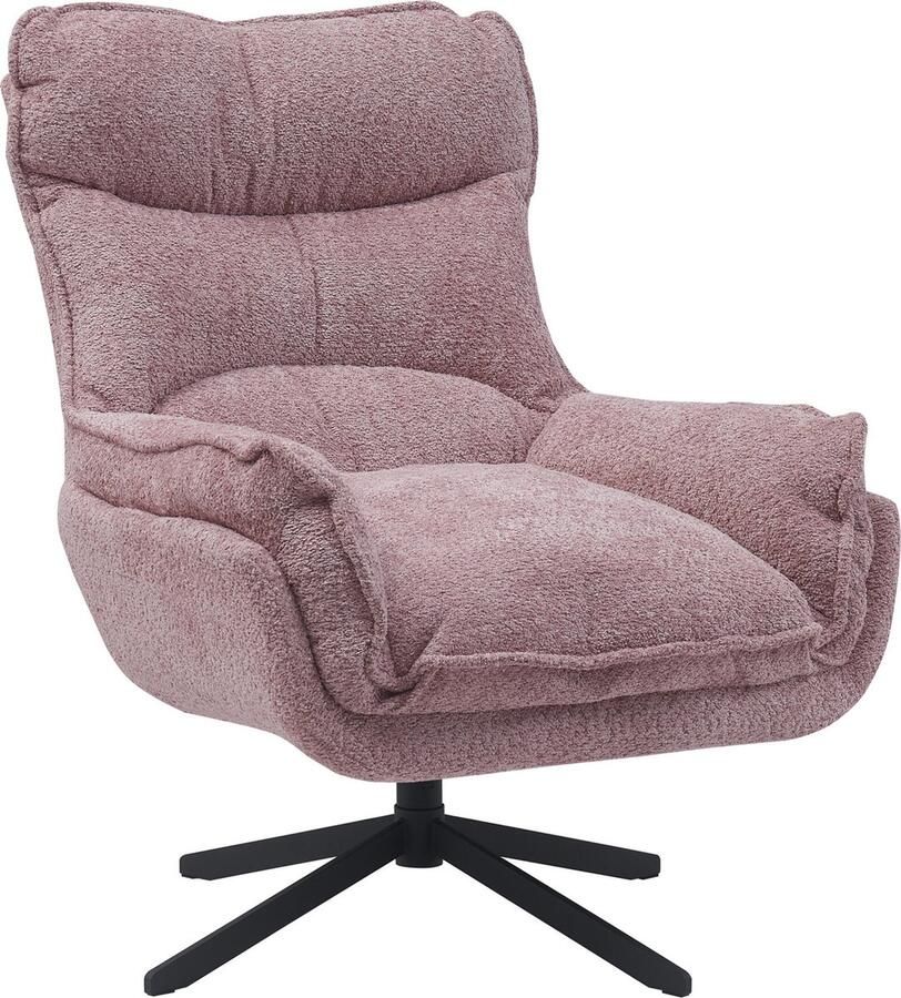 Starfurn StarFurn Fauteuil Vera Roze Stof Draaibaar 82x95x96 5cm