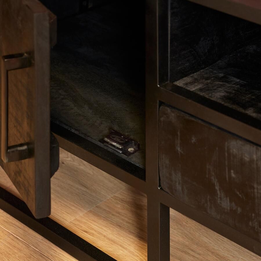 Starfurn Tv meubel Denver Black 145 cm | Mangohout en staal STF-8706 - Foto 2