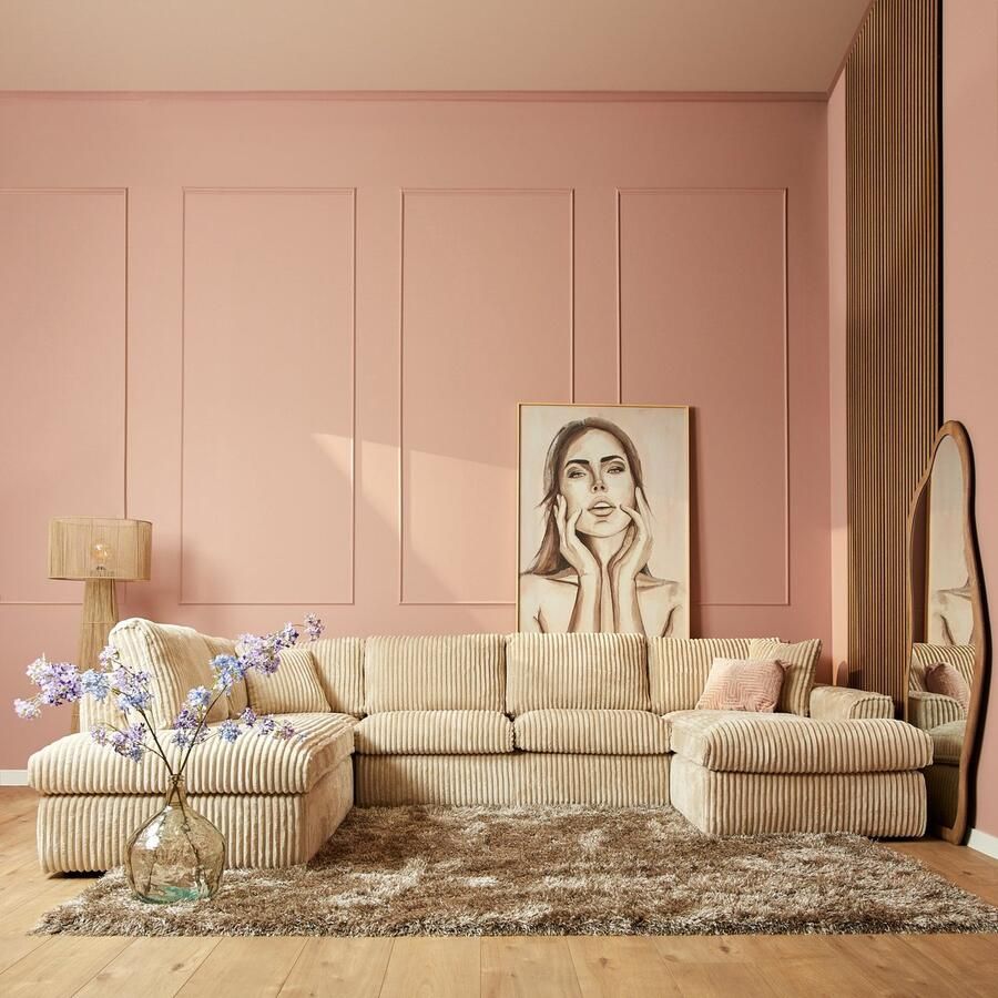 Starfurn MySofa Teddy U-bank Ribstof Beige