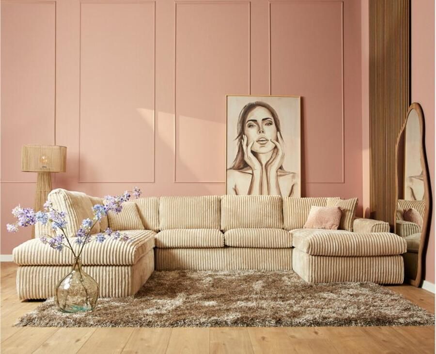 Starfurn MySofa Teddy U-bank Ribstof Beige - Foto 2