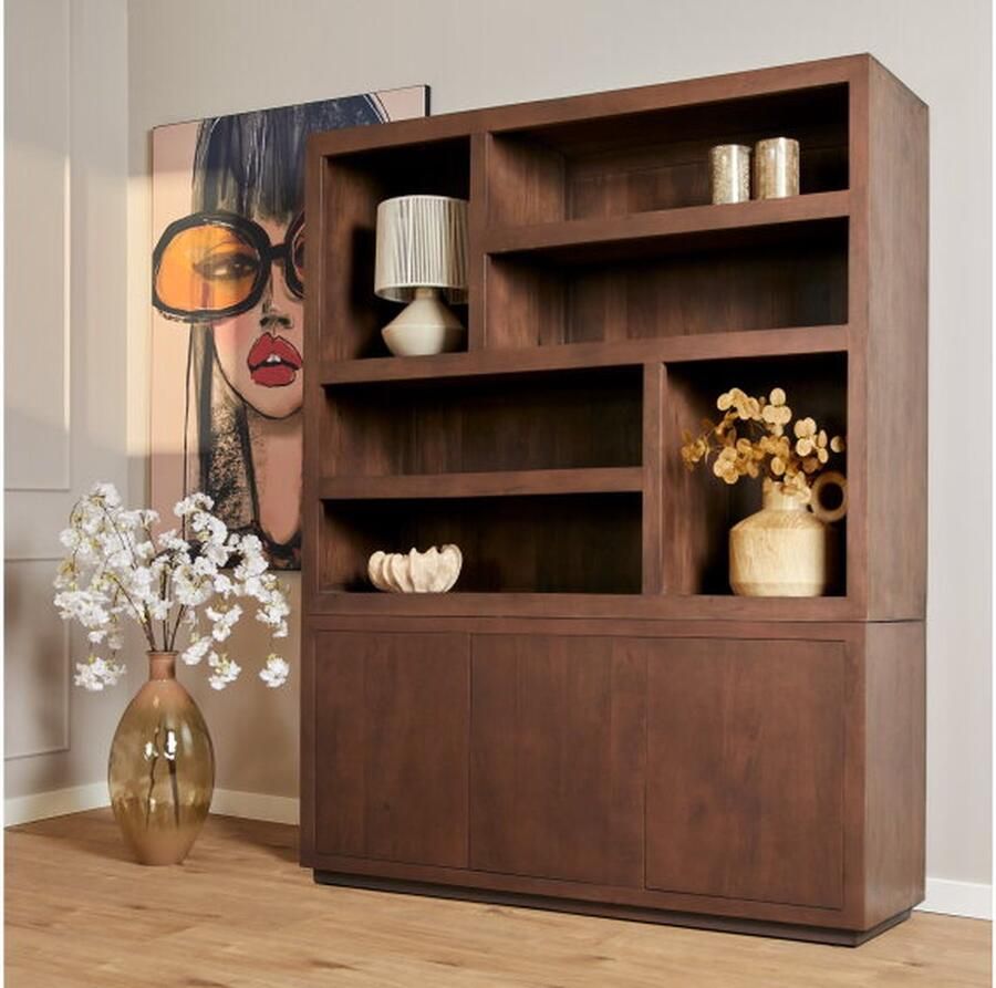 Meubelplaats Vakkenkast Brussel Walnut XL 160 cm