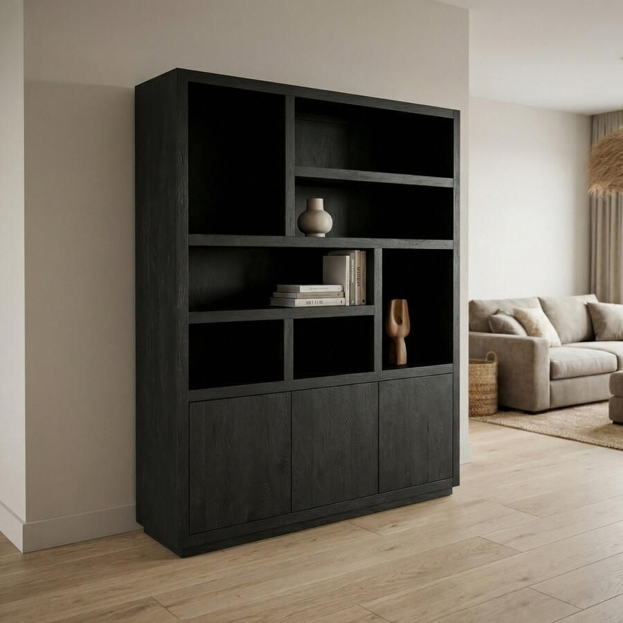 Starfurn Vakkenkast Brussel Black XL | 160 cm-STF-4206