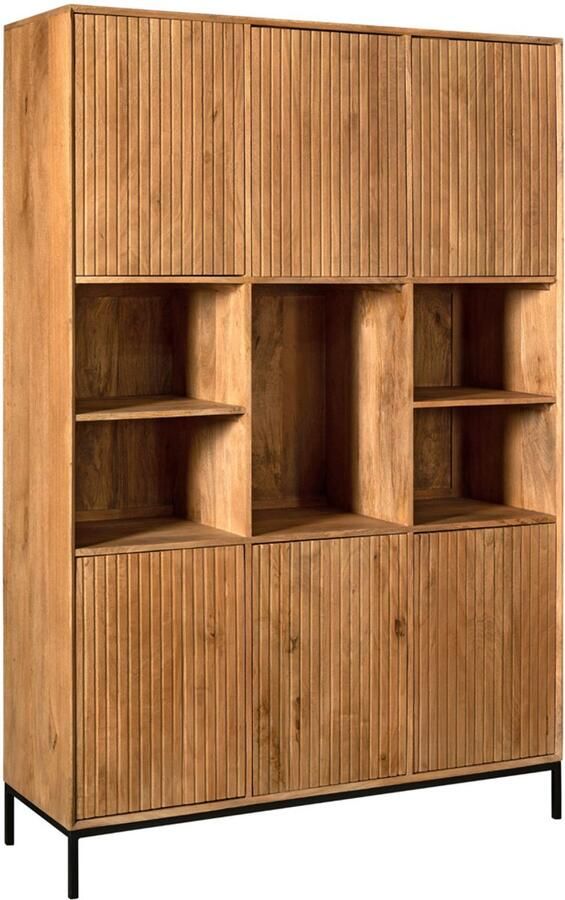 Starfurn Vakkenkast Madison XL Naturel Hout 135x45x200cm