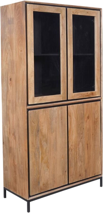 Starfurn Vitrinekast RichWood Naturel Hout 100x45x200cm - Foto 2