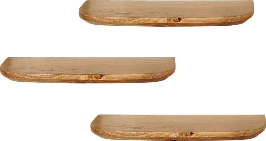 Starfurn Wandplank Gusta Naturel Hout Set van 3 60x20x15cm - Foto 2