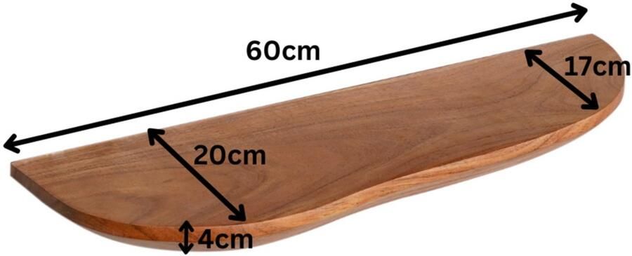 Starfurn Wandplank Live Edge Naturel Hout Set van 2 - Foto 2