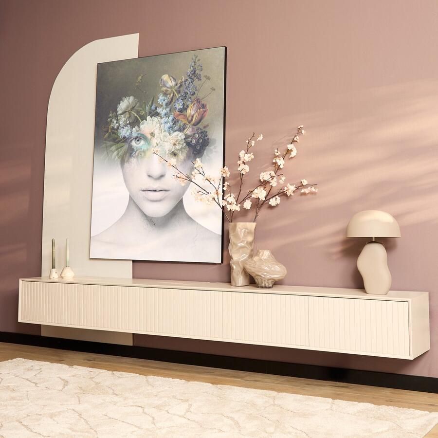 Starfurn Zwevend Tv-meubel Madison Zandkleur Hout 280x35x30cm