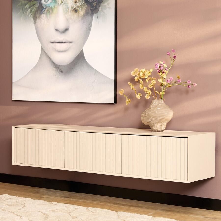 Starfurn Zwevend Tv-meubel Madison Zandkleur Hout 160x35x30cm