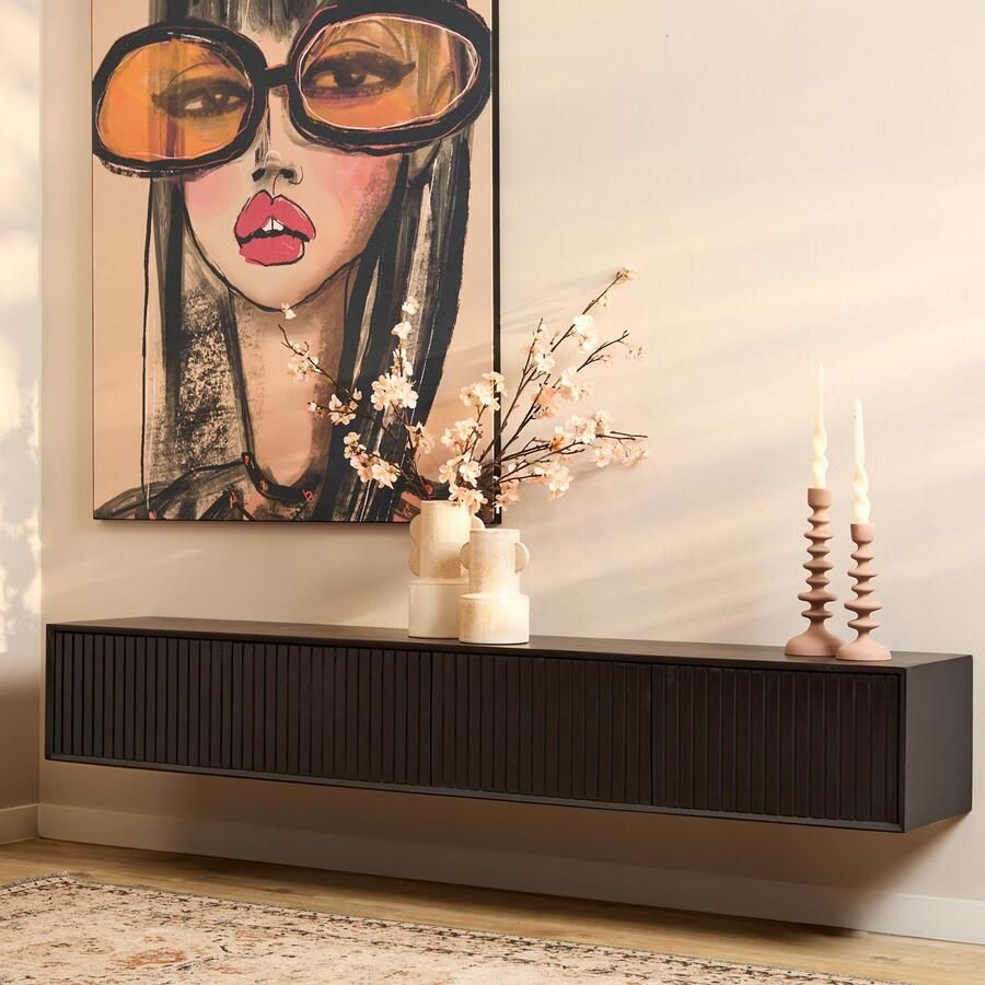 Starfurn Zwevend tv-meubel Madison 200 cm zwart