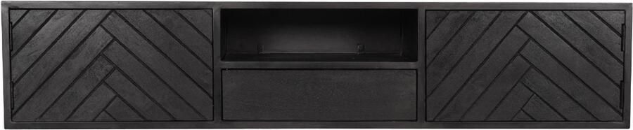 Starfurn Zwevend Tv-meubel New York Zwart Hout 160x35x33cm