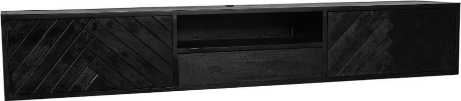 Starfurn Zwevend Tv-meubel New York Zwart Hout 240x35x33cm