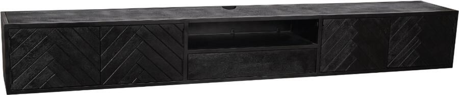 Starfurn Zwevend Tv-meubel New York Zwart Hout 280x35x33cm