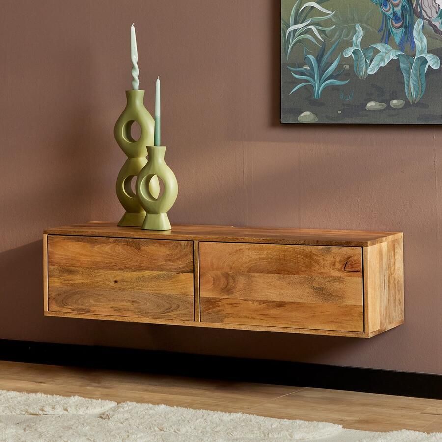 Starfurn Zwevend tv meubel TV Hangende meubel Massief Mangohout Duurzaam Vision 120 cm