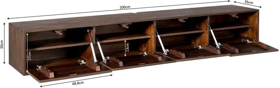 Starfurn Zwevend tv meubel Vision Brown 200 cm