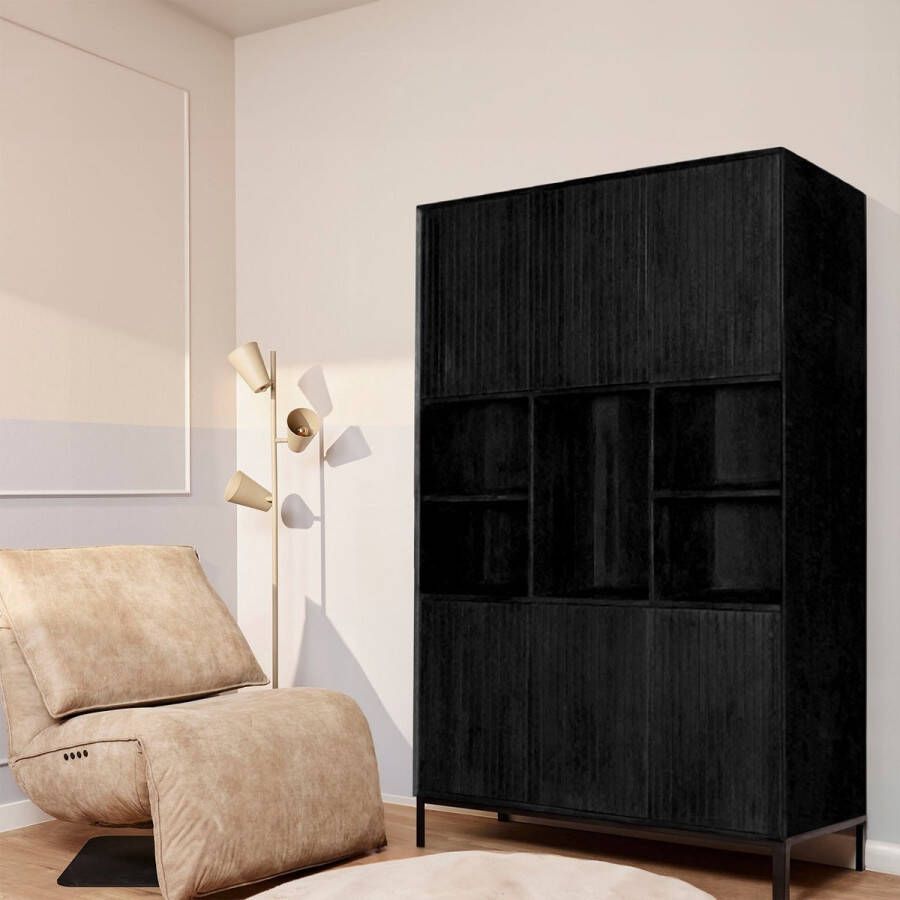 Starfurn Vakkenkast XL Madison Zwart Mangohout - Foto 2