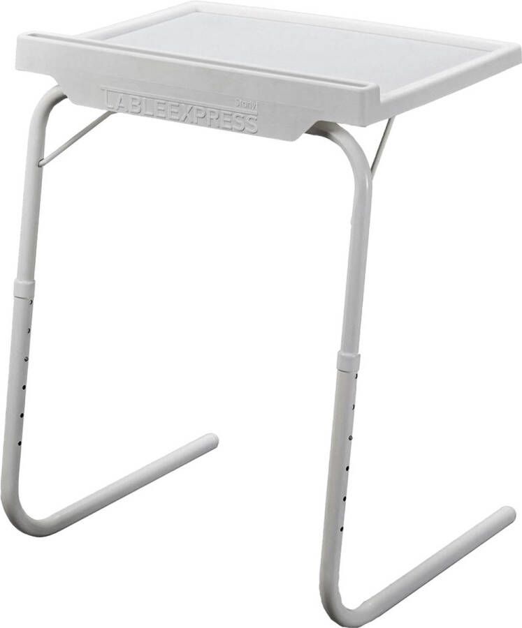 Starlyf Table Express Bijzettafel Laptoptafel Verstelbaar Inklapbaar 3 Hoeken en 6 Hoogtes L-vormig Ontwerp 18 Posities Wit - Foto 2