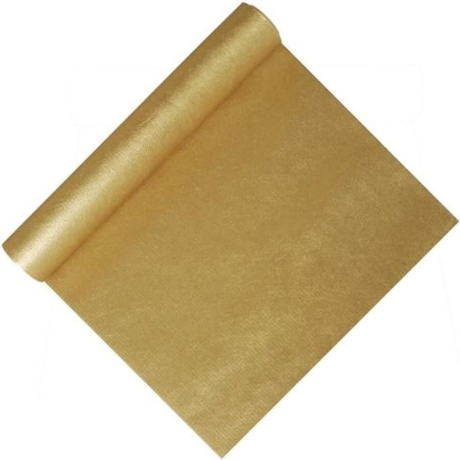 Starpak 6xTafellopers stofkarakter nonwoven soft selection 4 8 m x 40 cm goud