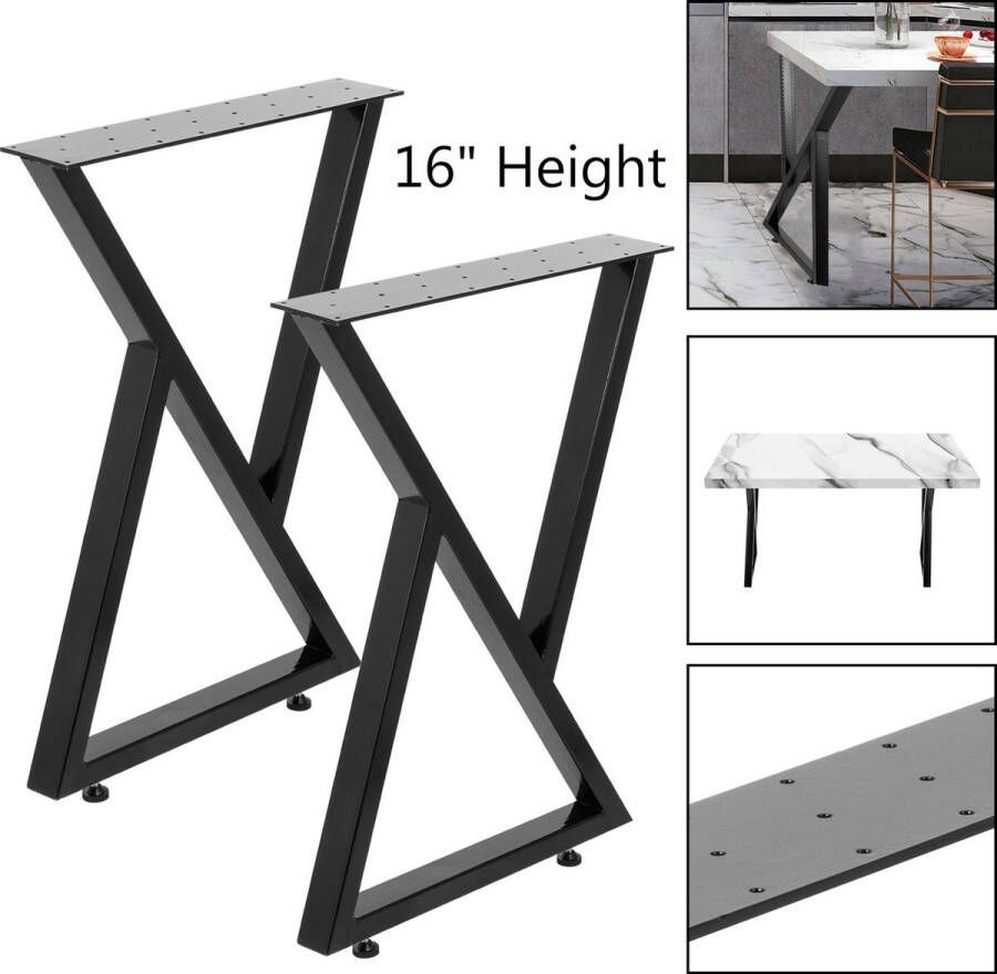 Starstation Metalen tafelpoten Eettafel Salontafel Bureau Zwart 71 x 51 CM