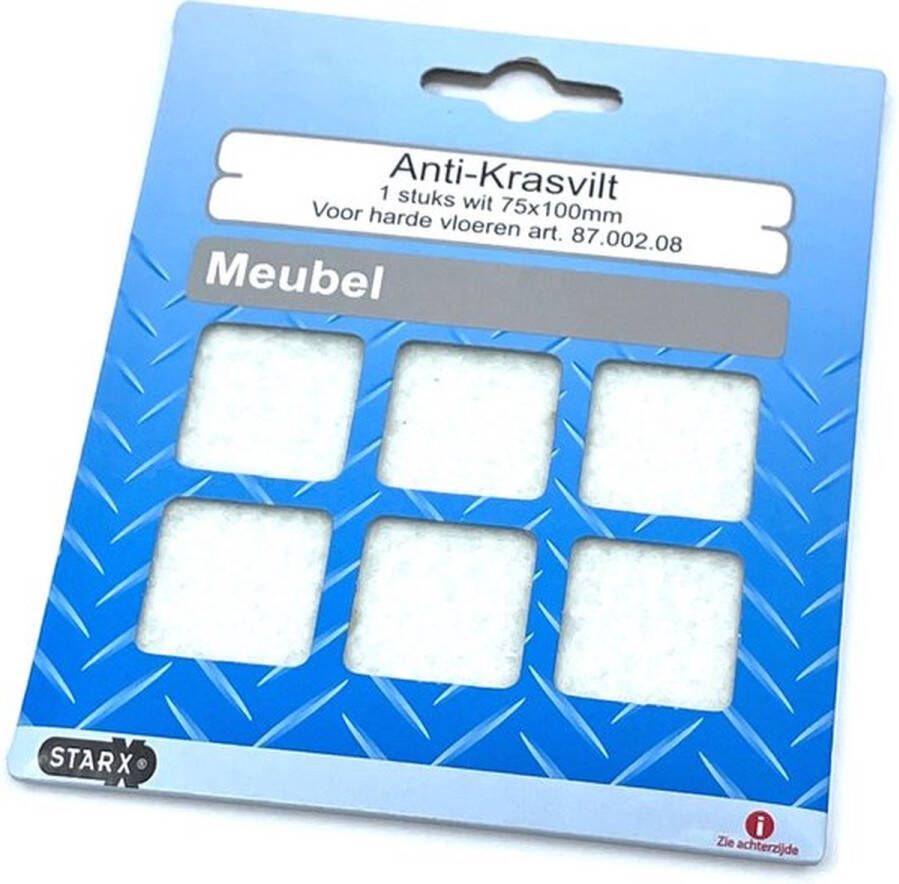 STARX anti-krasvilt meubelvilt zelfklevend 75 x 100 mm wit 1 STUK