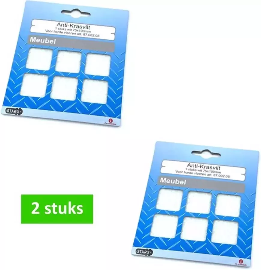 STARX anti-krasvilt meubelvilt zelfklevend 75 x 100 mm wit 2 STUKS
