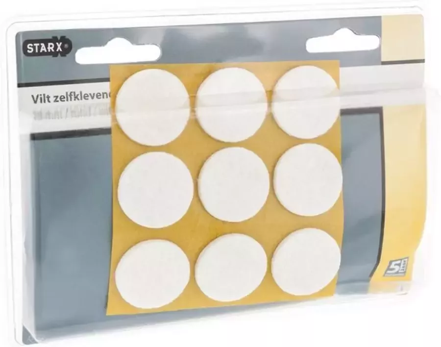 STARX -anti-krasvilt -rond zelfklevend -28 mm wit -inhoud 9 stuks