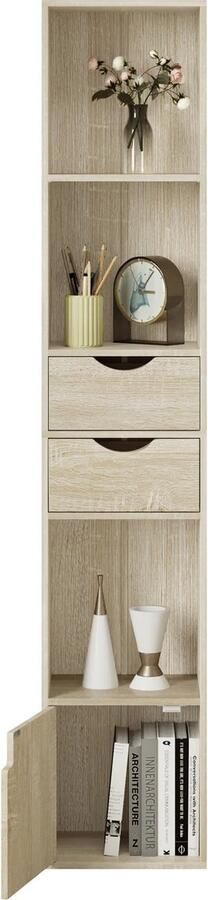 SteeFly Boekenkast Met Lades Vrijstaande Boekenplank Kast Kamer Kast Afmetingen: 30X157.5X24Cm (B x H x D) 6 Vakken