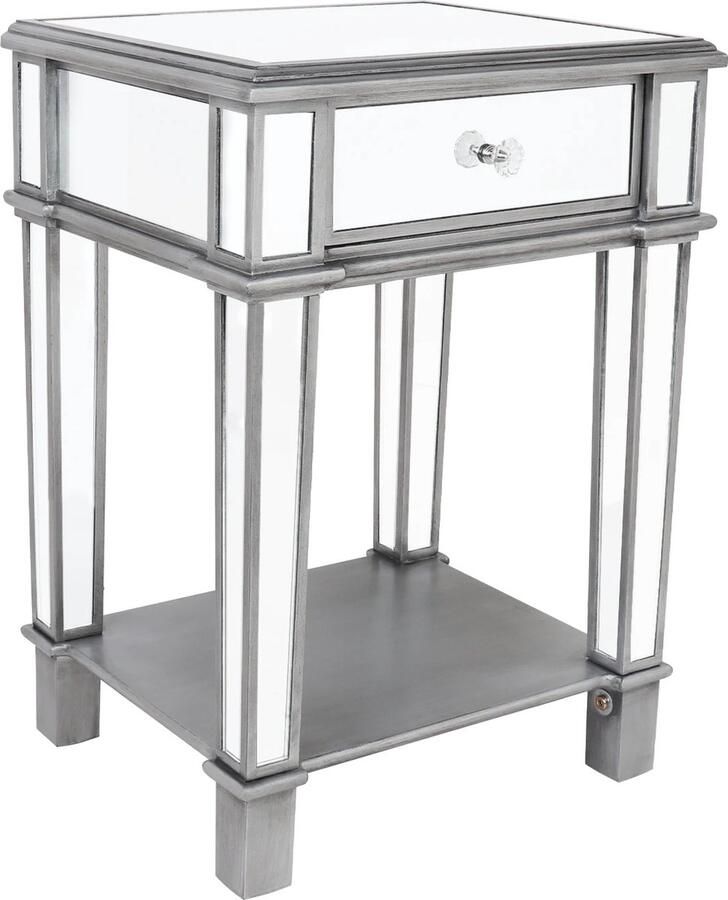 SteeFly Luxe nachtkastje Stijlvolle spiegelkast Elegante bijzettafel Modern design Opbergruimte 64 x 45 x 38cm