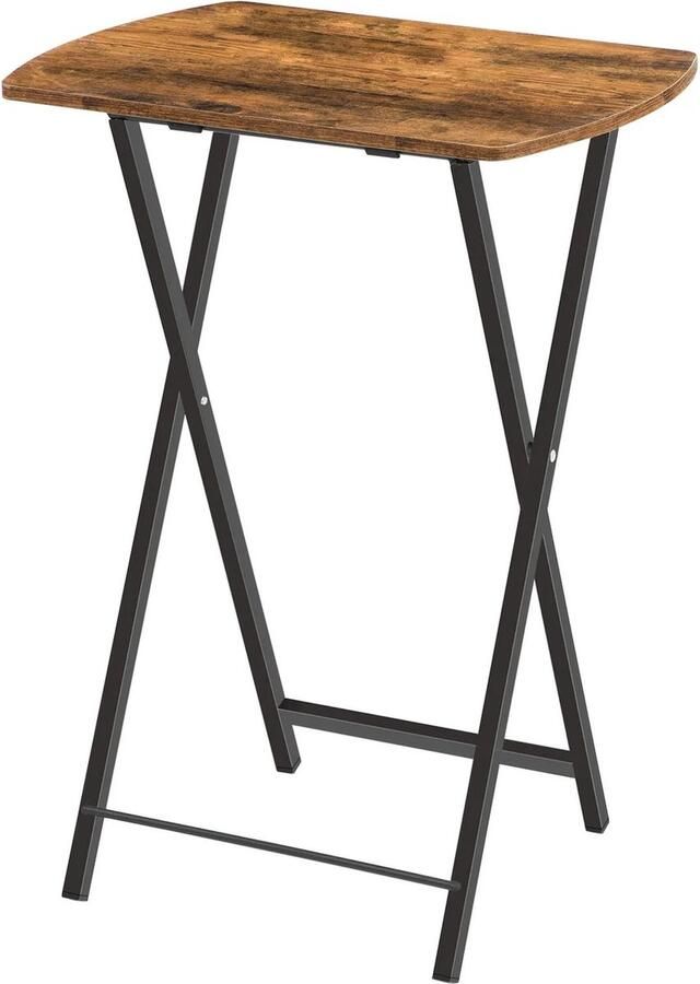 SteeFly Opvouwbare Bijzettafel Kleine Banktafel Salontafel Tv-Dienblad In Industriële Stijl Grootte: 48*36*76cm