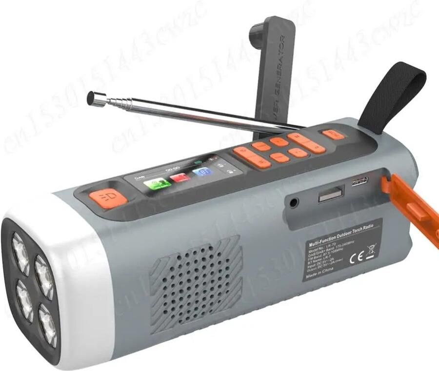SteeFly Solar handcrank radio DAB FM noodradio Zaklamp & BT-luidspreker Oplaadbaar Voor kamperen & noodsituaties